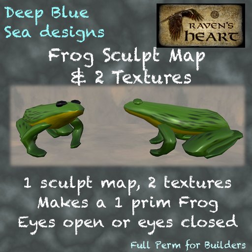*RH* & DBS 1 prim Frog Sculpt map & texture (crated)