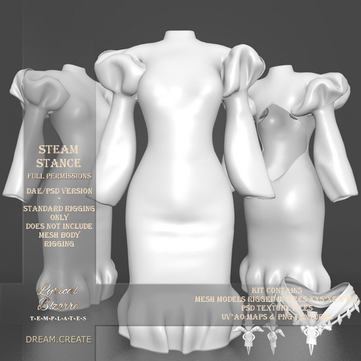 !Lyrical B!zarre Templates! - Steam Stance MESH DAE Version