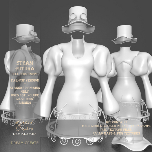 !Lyrical B!zarre Templates! - Steam Futura MESH DAE Version