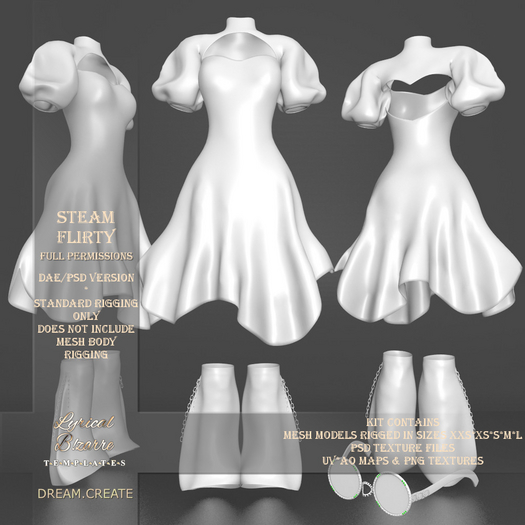!Lyrical B!zarre Templates! - Steam Flirty MESH DAE Version
