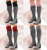=Zenith=winter mid leather boots with socks (Grey) -Maitreya