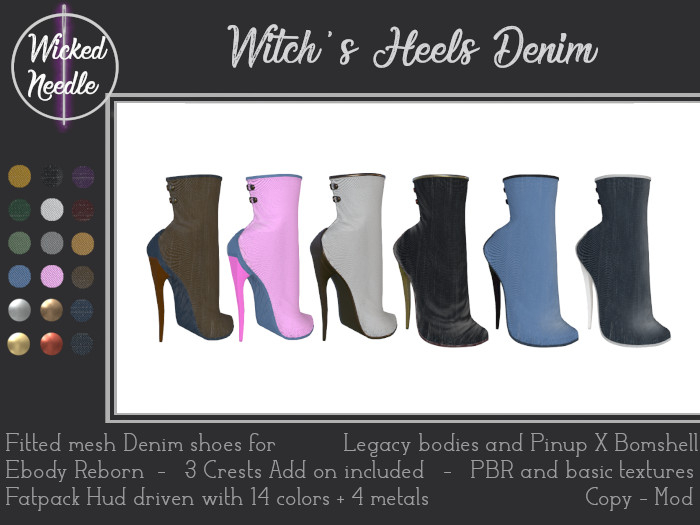 ~W-N~ Witch's Heels Denim + PBR