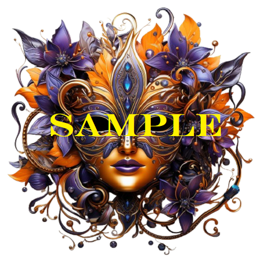 Beautiful Mask Wall Art Purple Gold
