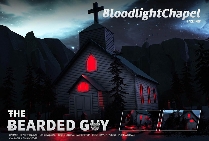 Bloodlight Chapel Backdrop - The Bearded Guy