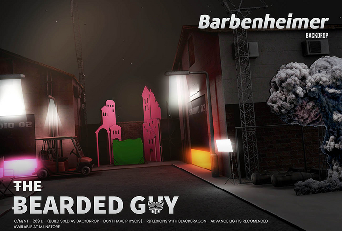 Barbenheimer Studio Backdrop - The Bearded Guy