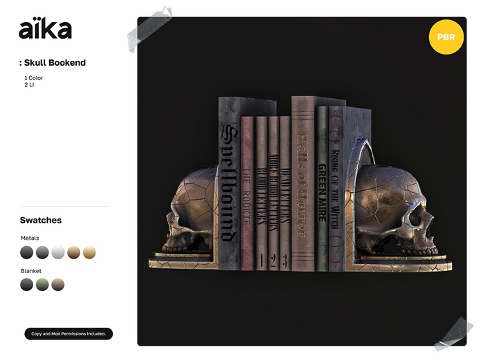aika - Salem Skull Bookend (add)