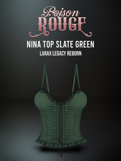 POISON ROUGE Nina Top Slate Green 