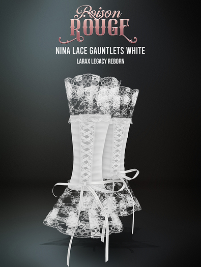 POISON ROUGE Nina Lace Gauntlets White 