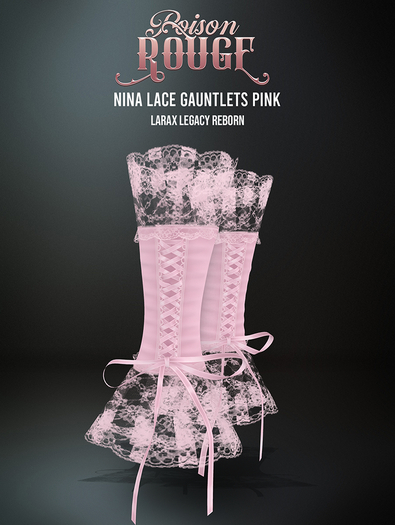 POISON ROUGE Nina Lace Gauntlets Pink 