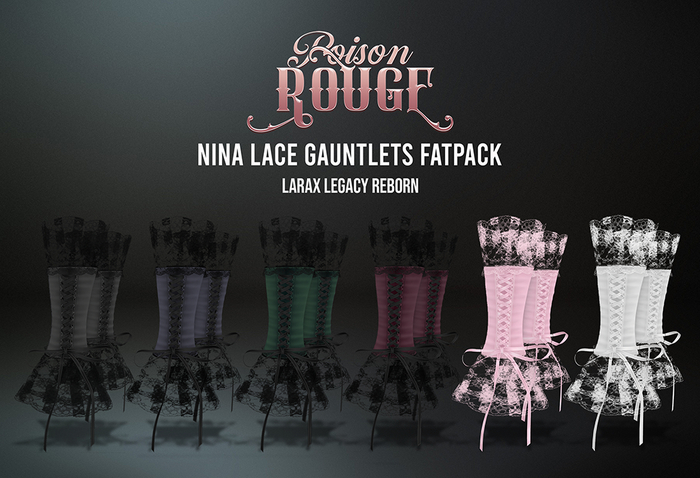 POISON ROUGE Nina Lace Gauntlets FATPACK