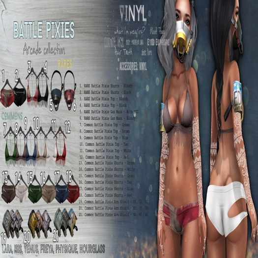 Vinyl - Battle Pixies Top - Freya BLACK RARE