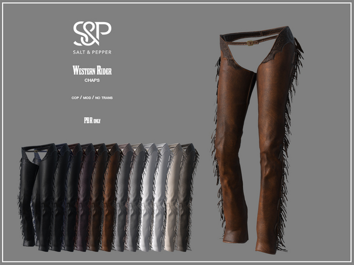 S&P Western Rider leather chaps Reborn - PBR