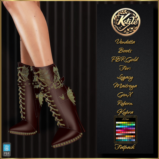 [K-Style] VENDETTA BOOTS PBR GOLD - FATPACK