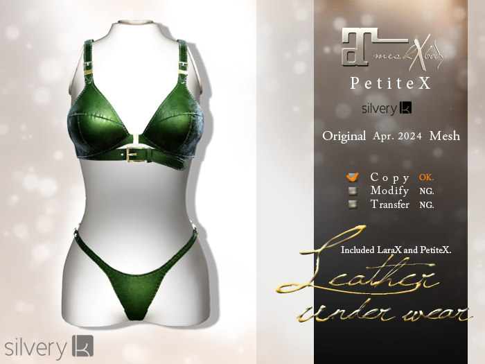 *:..Silvery K..:*Leather under wear(Green)
