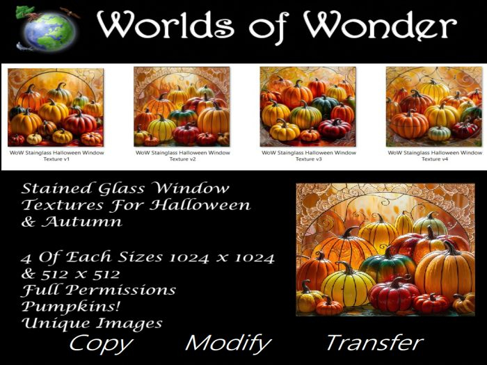 WoW 4 Stained Glass Halloween Window Textures