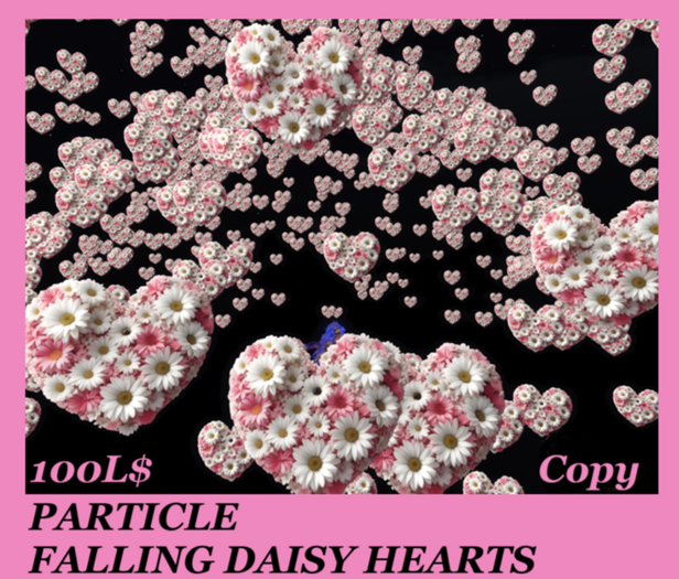 PARTICLE FALLING DAISY HEARTS 