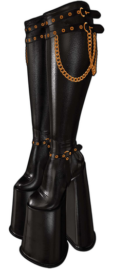 [BL] Myra boots latex // onyx