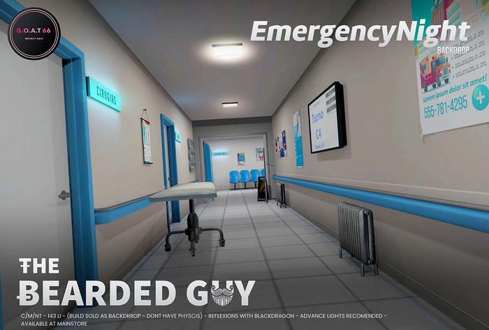 Emergency Night Backdrop - The Bearded Guy