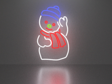 Snowman Christmas New Year neon sign Full Permission