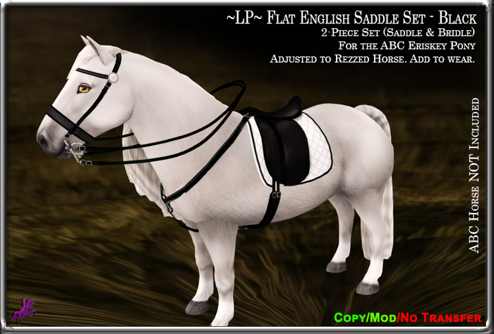 ~LP~ Flat English Saddle Set [BOXED] ABC Eriskey Pony Black