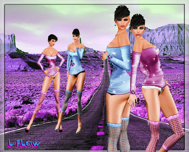 ::L-Flow:: Galaxic Flower Dress *Pink*