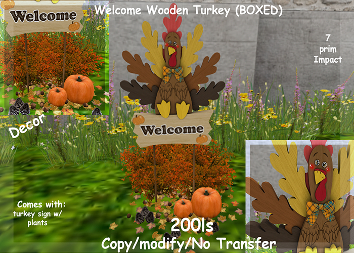 Welcome Wooden Turkey (BOXED)
