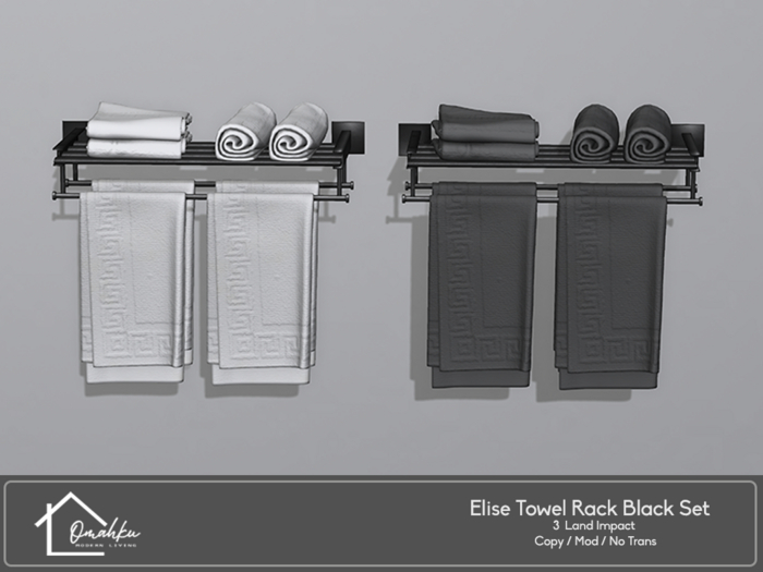 OMAHKU - Alise Towel Rack Black Set