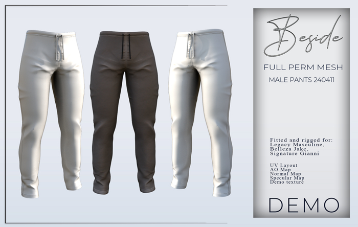[DEMO] BESIDE Full Perm Male Pants 240411