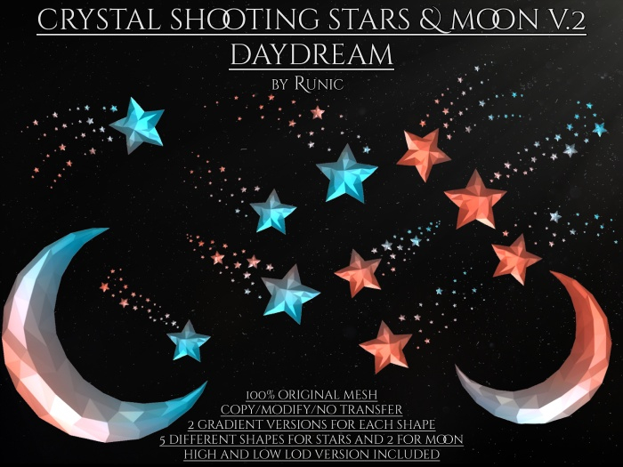 .: Runic :. Crystal Shooting Stars and Moon v.2 Daydream