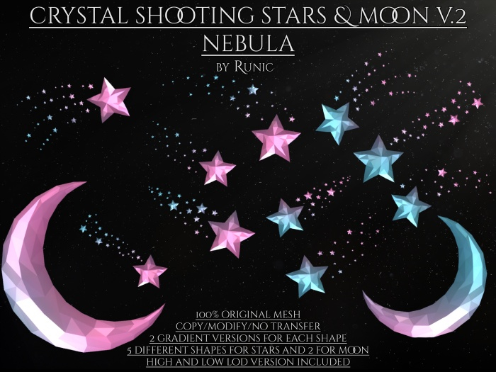 Lazy Sunday - .: Runic :. Crystal Shooting Stars and Moon v.2 Nebula