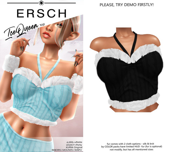 ERSCH - IceQueen Top -black-