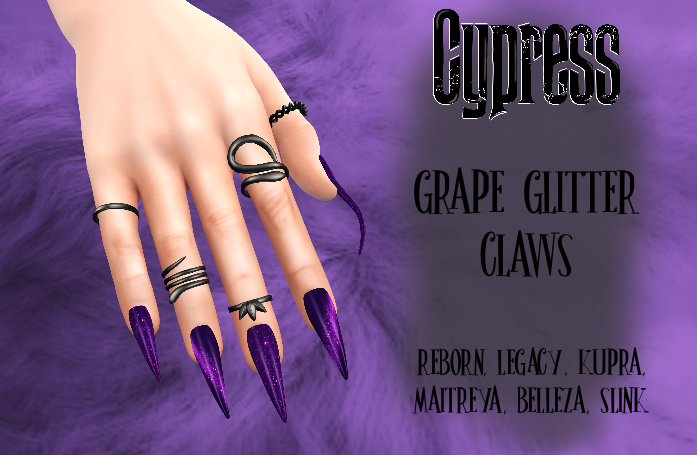 Cypress- Grape Glitter Claws -Add Me