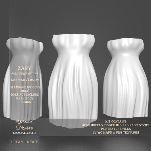 !Lyrical B!zarre Templates! - Zany MESH DAE Version
