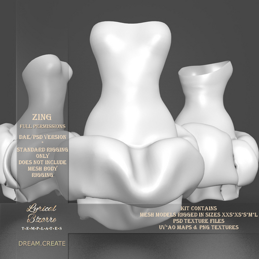!Lyrical B!zarre Templates! - Zing MESH DAE Version