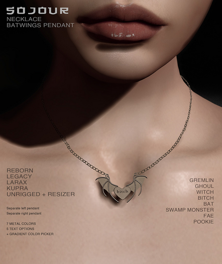 SOJOUR - Batwing pendant necklace - fatpack