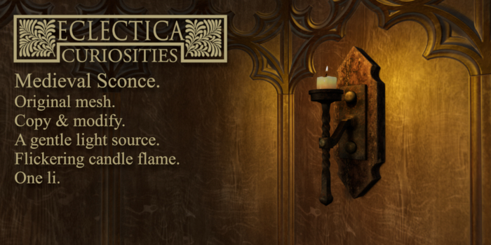 Eclectica- Medieval sconce- rustic