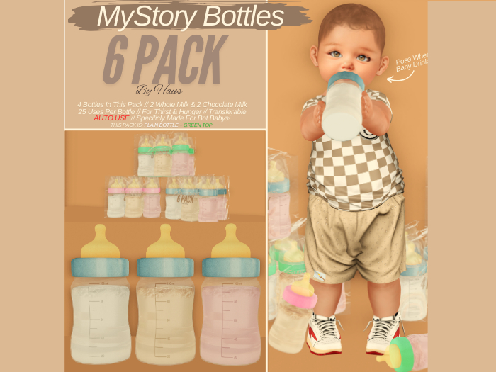 HAUS // 6 Pack // Green // Plain Bottles // UNPACK