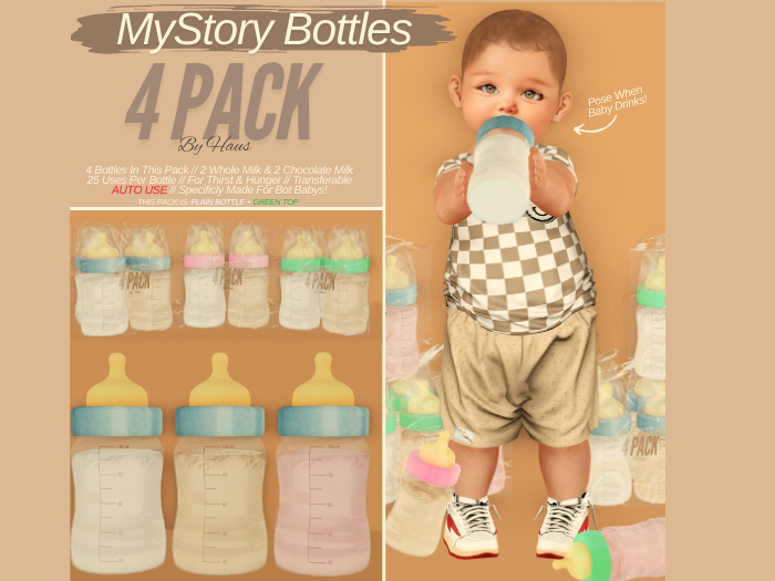 HAUS // 4 Pack // Green // Plain Bottles // UNPACK