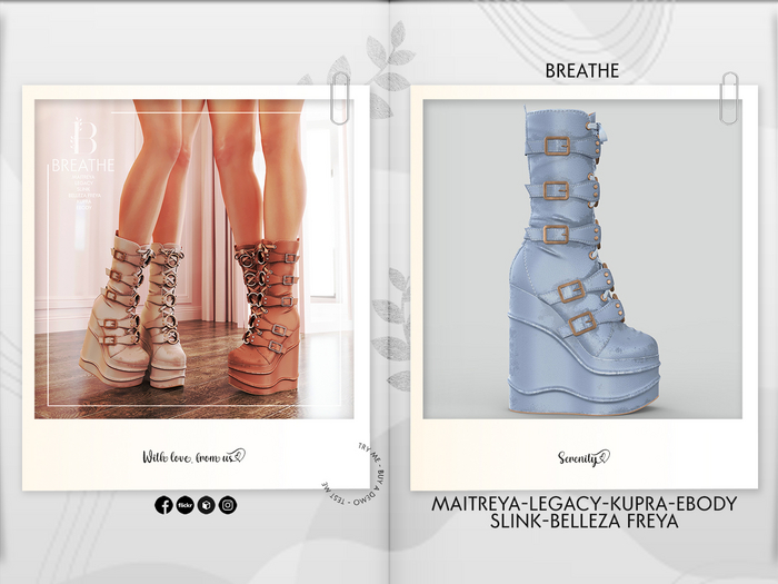 [BREATHE]-Kazusu Boots-Serenity-( For Maitreya Lara & eBody & Kupra & Slink and Belleza-F)