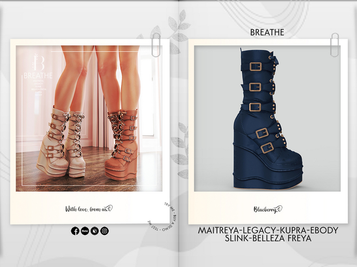 [BREATHE]-Kazusu Boots-Blueberry-( For Maitreya Lara & eBody & Kupra & Slink and Belleza-F)