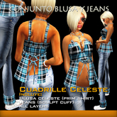 Conjunto Blusa abierta y Jean Celeste