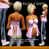 Conjunto Blusa abierta y Jean kitty