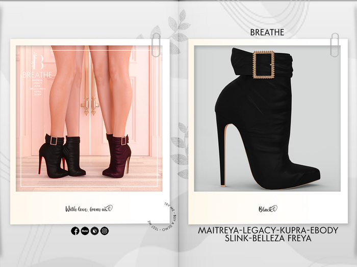 [BREATHE]-Nanasu Heels-Black-( For Maitreya Lara & eBody & Kupra & Slink and Belleza-F)