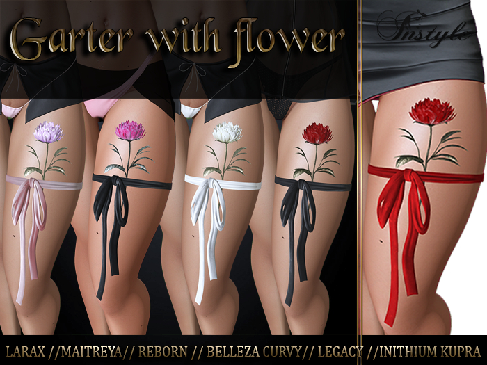 Sale !! InStyle Garters & Flower Red