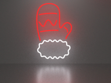 Santa Claus glove neon sign Full Permission