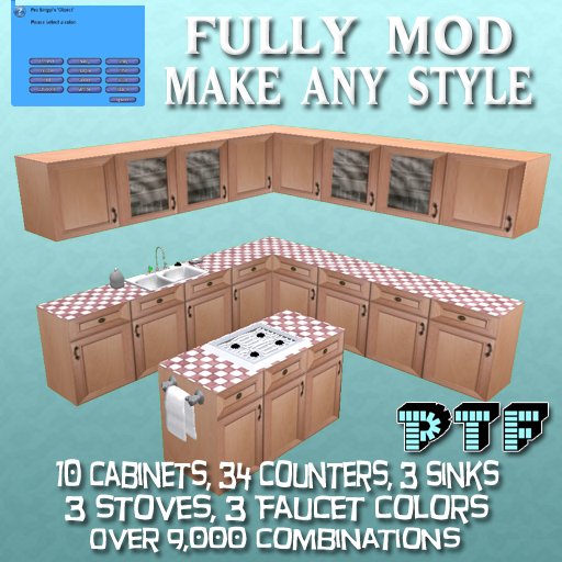 Fully Customizable Kitchen With Blue Menu & Working Stove OVER 9000 COMBINATIONS