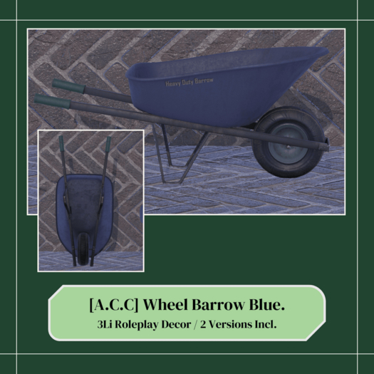 Acres Craft Co. Wheel Barrow Blue Set