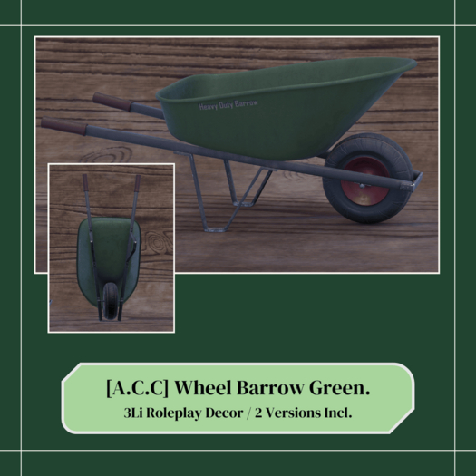 Acres Craft Co. Wheel Barrow Green Set