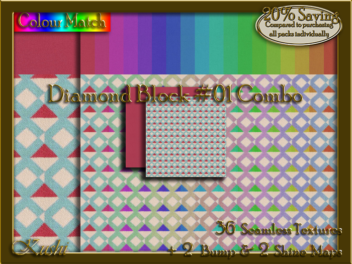 Diamond Block #01 COMBO Seamless Texture Bundle