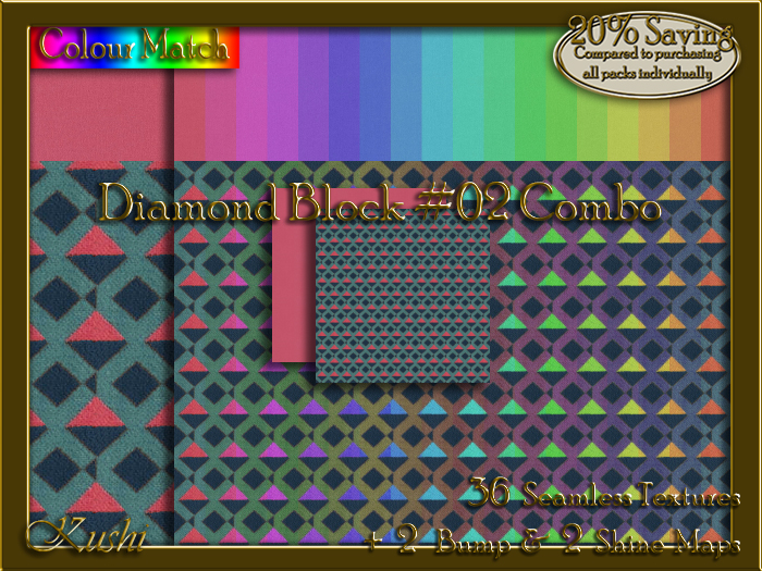 Diamond Block #02 COMBO Seamless Texture Bundle